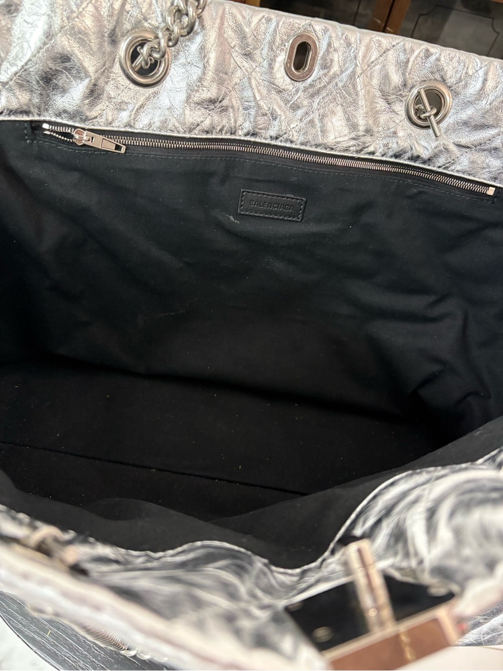 Balenciaga Large Crush Tote Bag Silver - Picture 7 of 8
